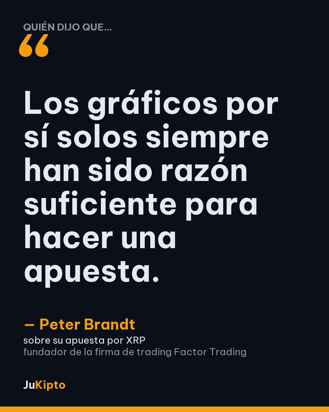 «Los gráficos por sí solos siempre han sido razón suficiente para hacer una apuesta.» — Peter Brandt, sobre su apuesta por XRP