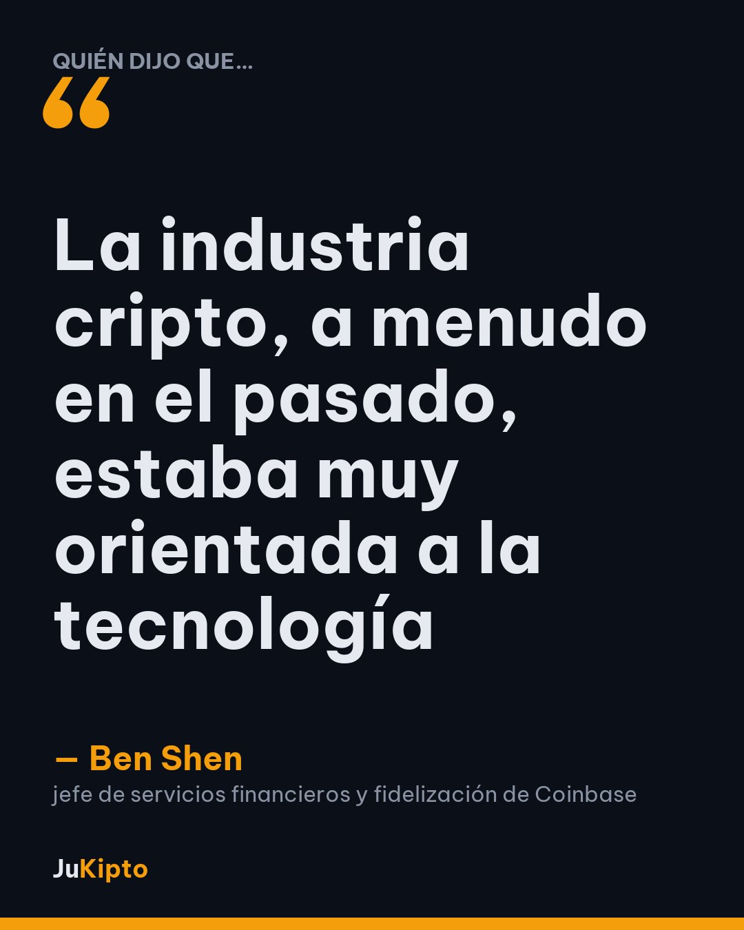«La industria cripto, a menudo en el pasado, estaba muy orientada a la tecnología» — Ben Shen