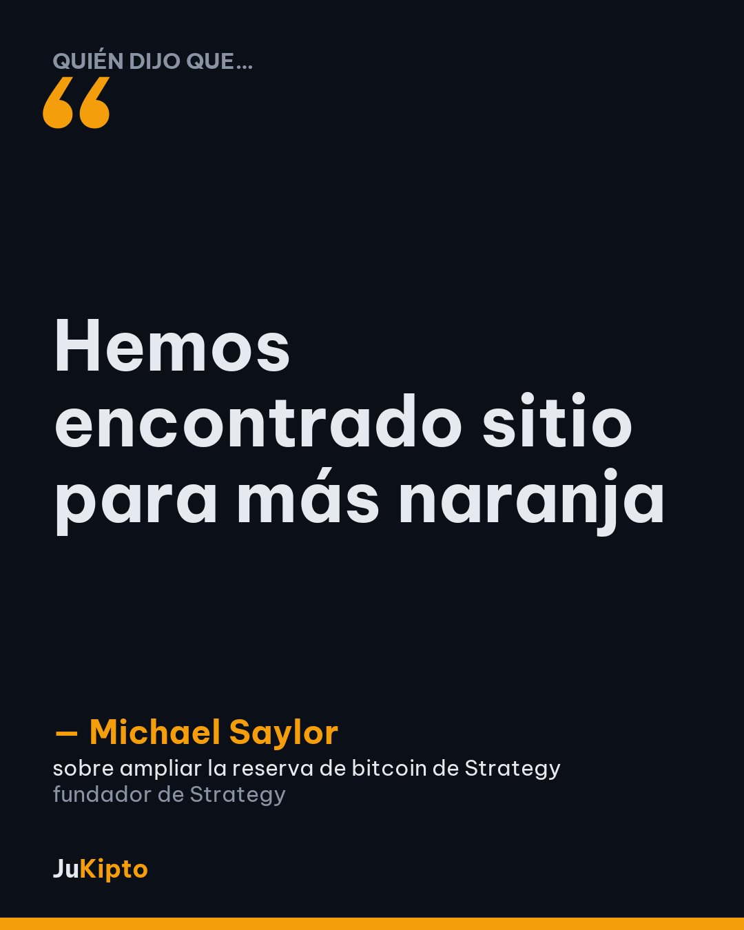 «Hemos encontrado sitio para más naranja» — Michael Saylor, sobre ampliar la reserva de bitcoin de Strategy