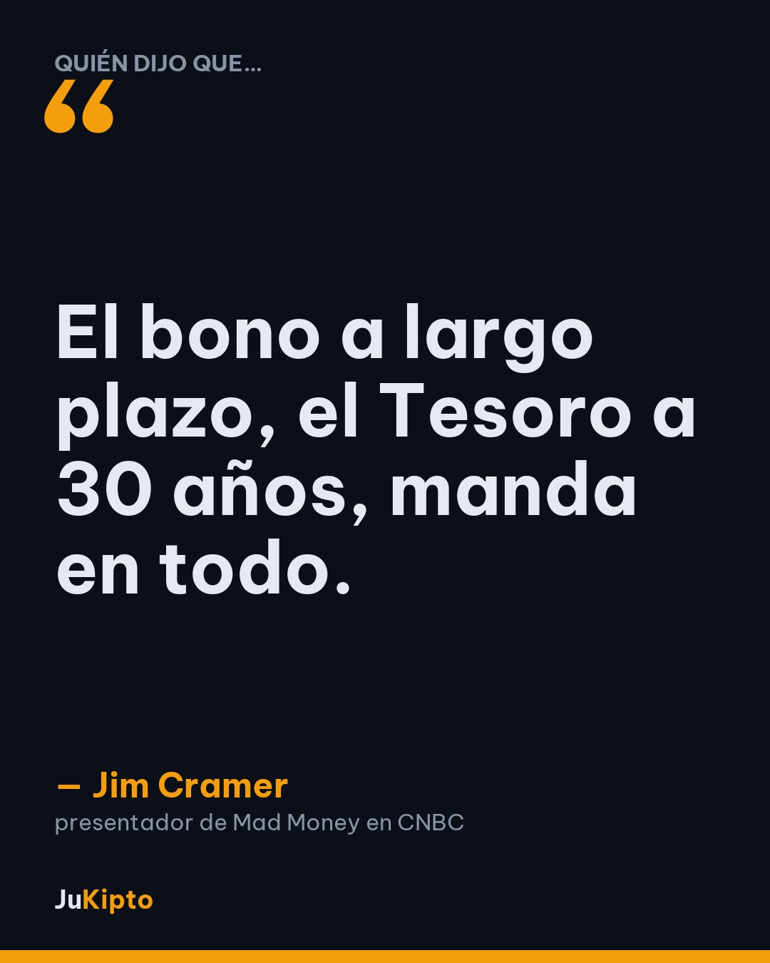 «El bono a largo plazo, el Tesoro a 30 años, manda en todo.» — Jim Cramer