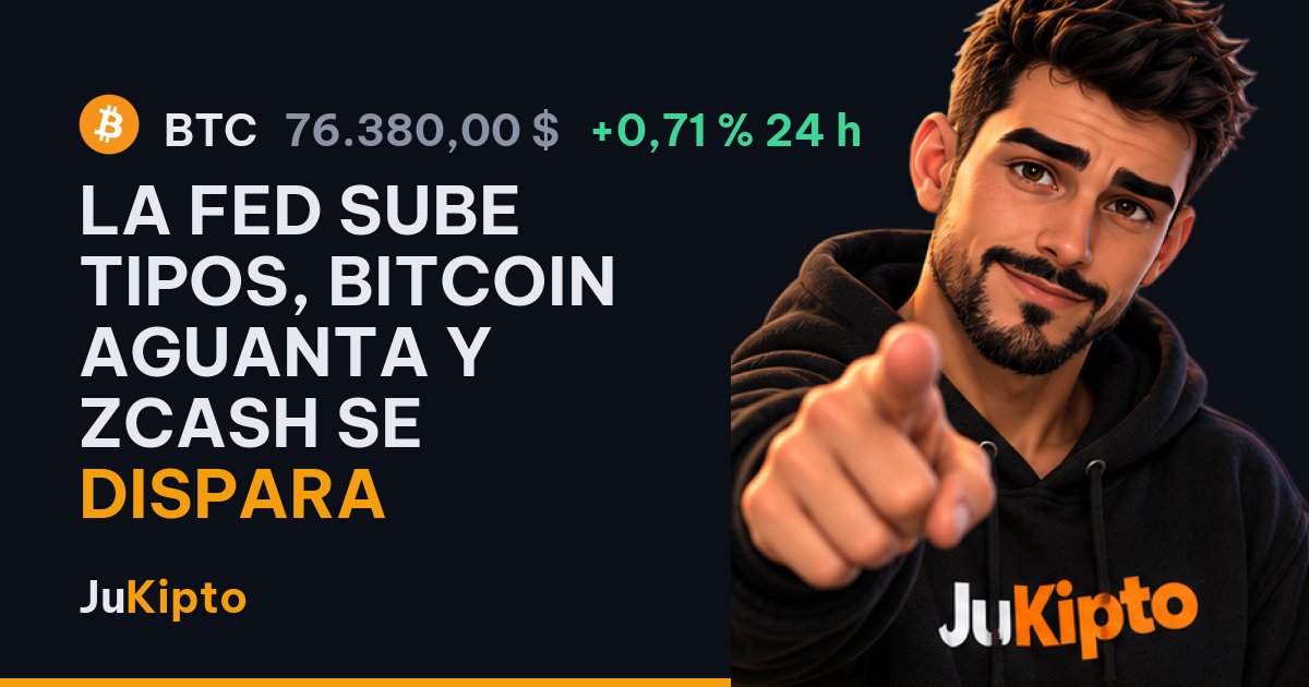 La Fed sube tipos, bitcoin aguanta y Zcash se dispara