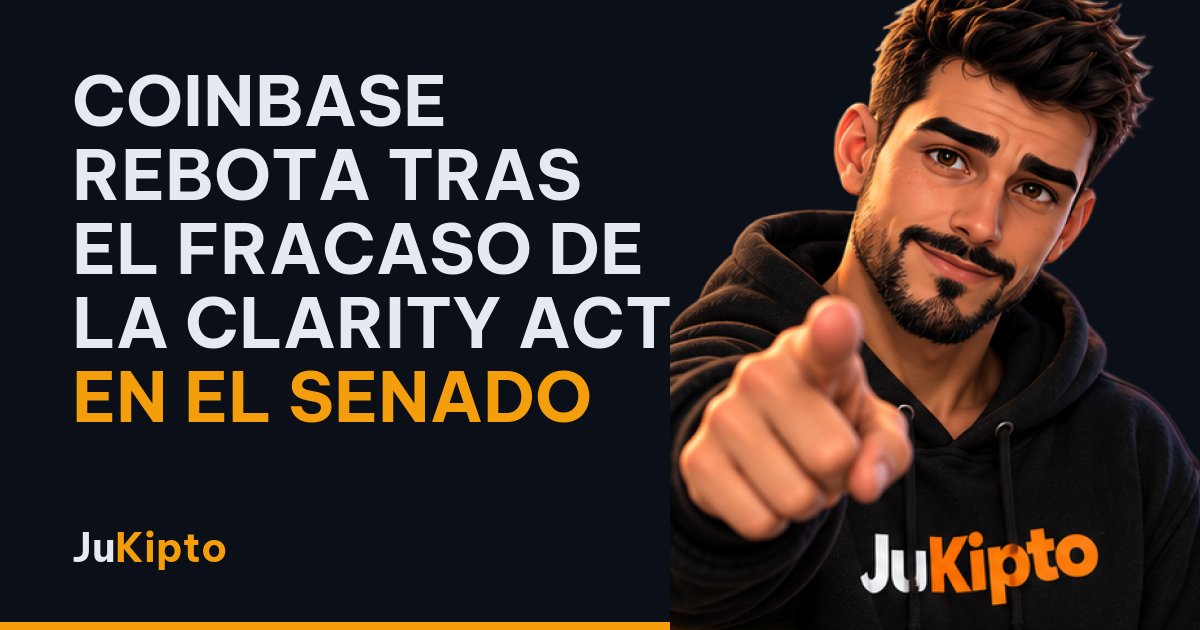 Coinbase rebota tras el fracaso de la CLARITY Act en el Senado