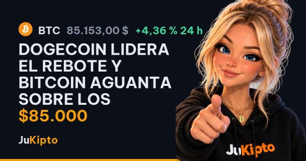 Dogecoin lidera el rebote y bitcoin aguanta sobre los $85.000