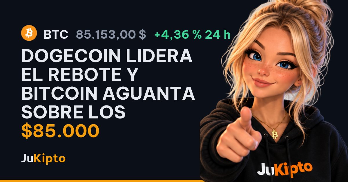 Dogecoin lidera el rebote y bitcoin aguanta sobre los $85.000