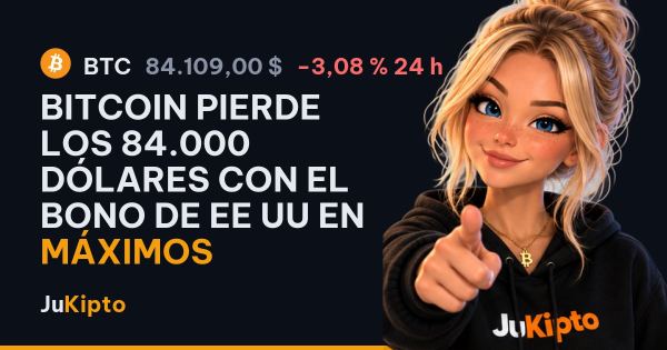 Bitcoin pierde los 84.000 dólares con el bono de EE UU en máximos
