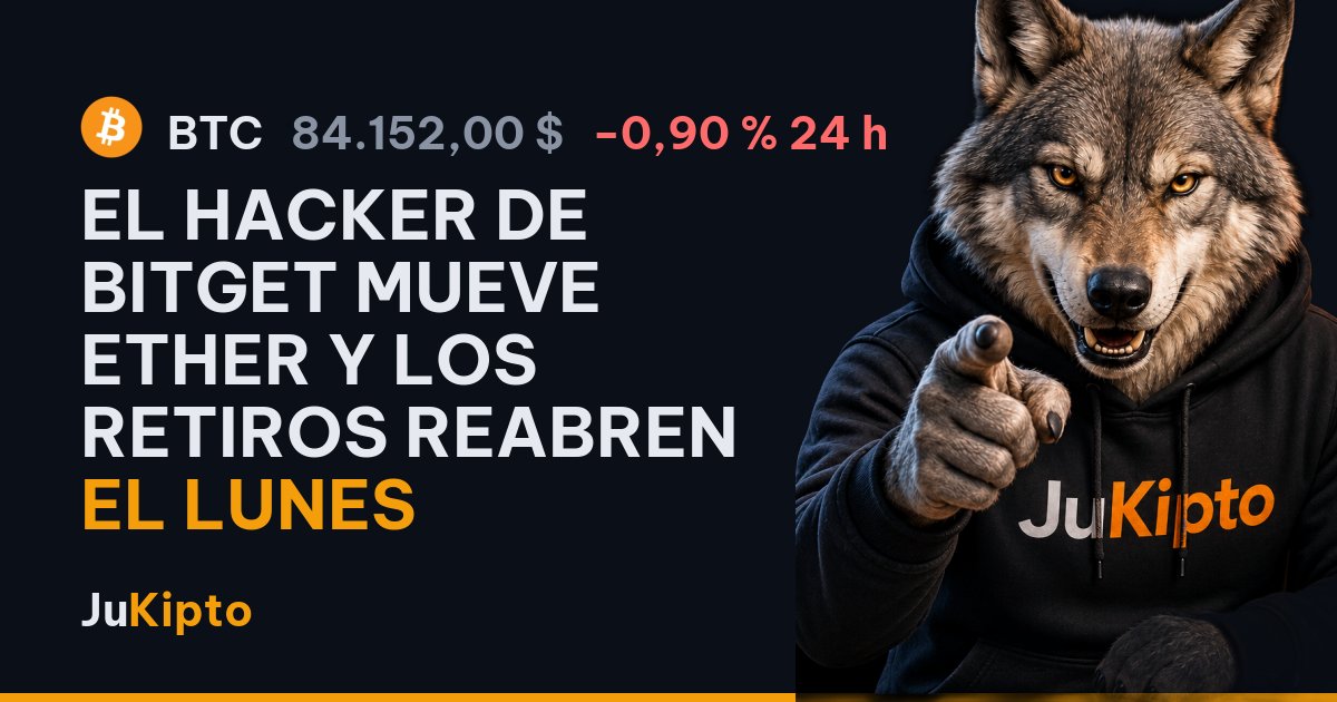 El hacker de Bitget mueve ether y los retiros reabren el lunes