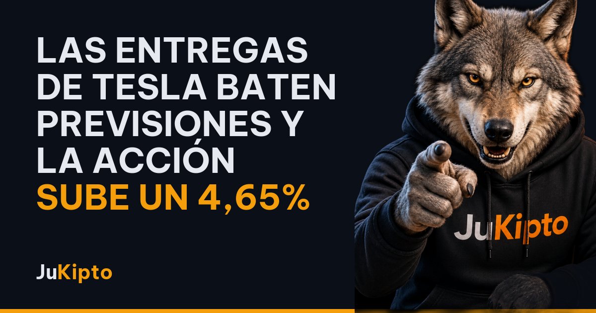 Las entregas de Tesla baten previsiones y la acción sube un 4,65%