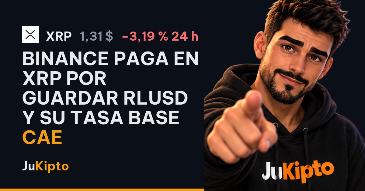 Binance paga en XRP por guardar RLUSD y su tasa base cae