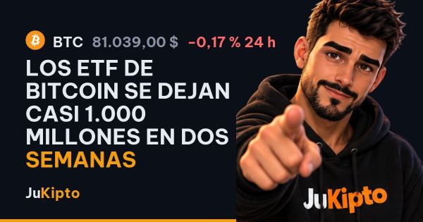Los ETF de bitcoin se dejan casi 1.000 millones en dos semanas