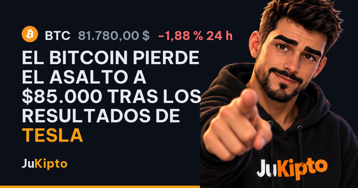 El bitcoin pierde el asalto a $85.000 tras los resultados de Tesla