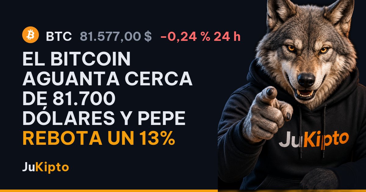 El bitcoin aguanta cerca de 81.700 dólares y pepe rebota un 13%