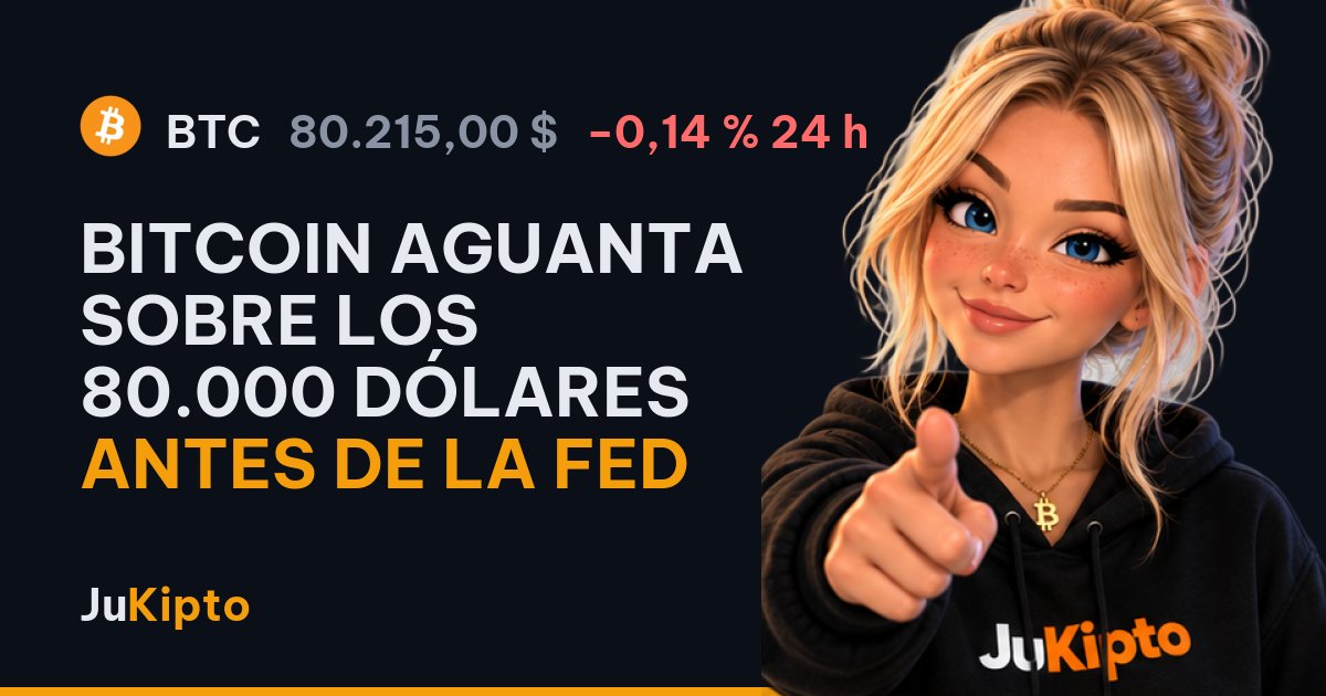 Bitcoin aguanta sobre los 80.000 dólares antes de la Fed
